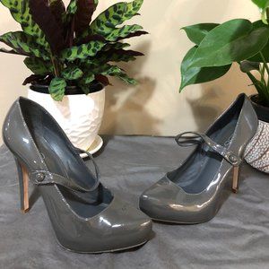 ALDO Grey Patent Mary Jane Pumps